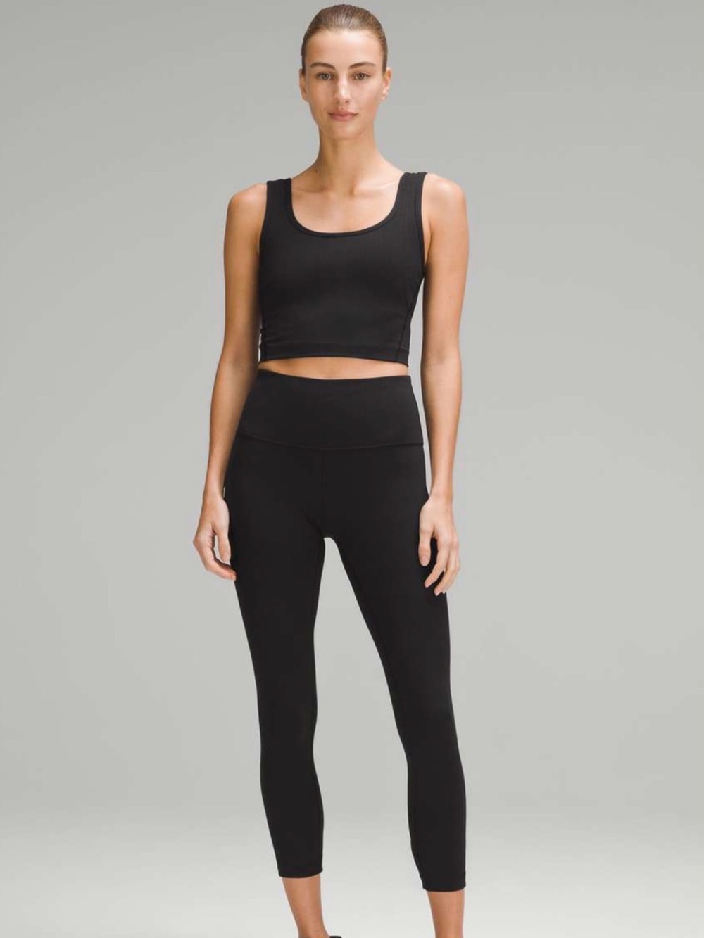 Lululemon Wunder Train High-Rise Ribbed Crop 23" Black Sz 2 - Picture 9 of 9